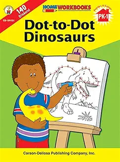 Dot-To-Dot Dinosaurs, Grades Pk - 1 (Home Workbooks)