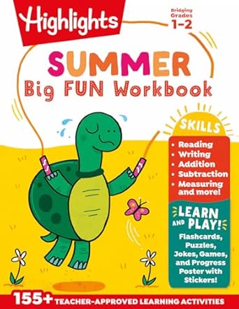 Summer Big Fun Workbook Bridging Grades 1 & 2: Summer Before Second Grade Prep Workbook for Spelling, Reading Comprehension, Language Arts and More (Highlights Summer Learning)
