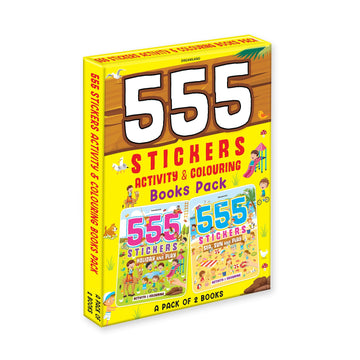 555 Stickers and Activity Books Pack -A Pack of 2 Books